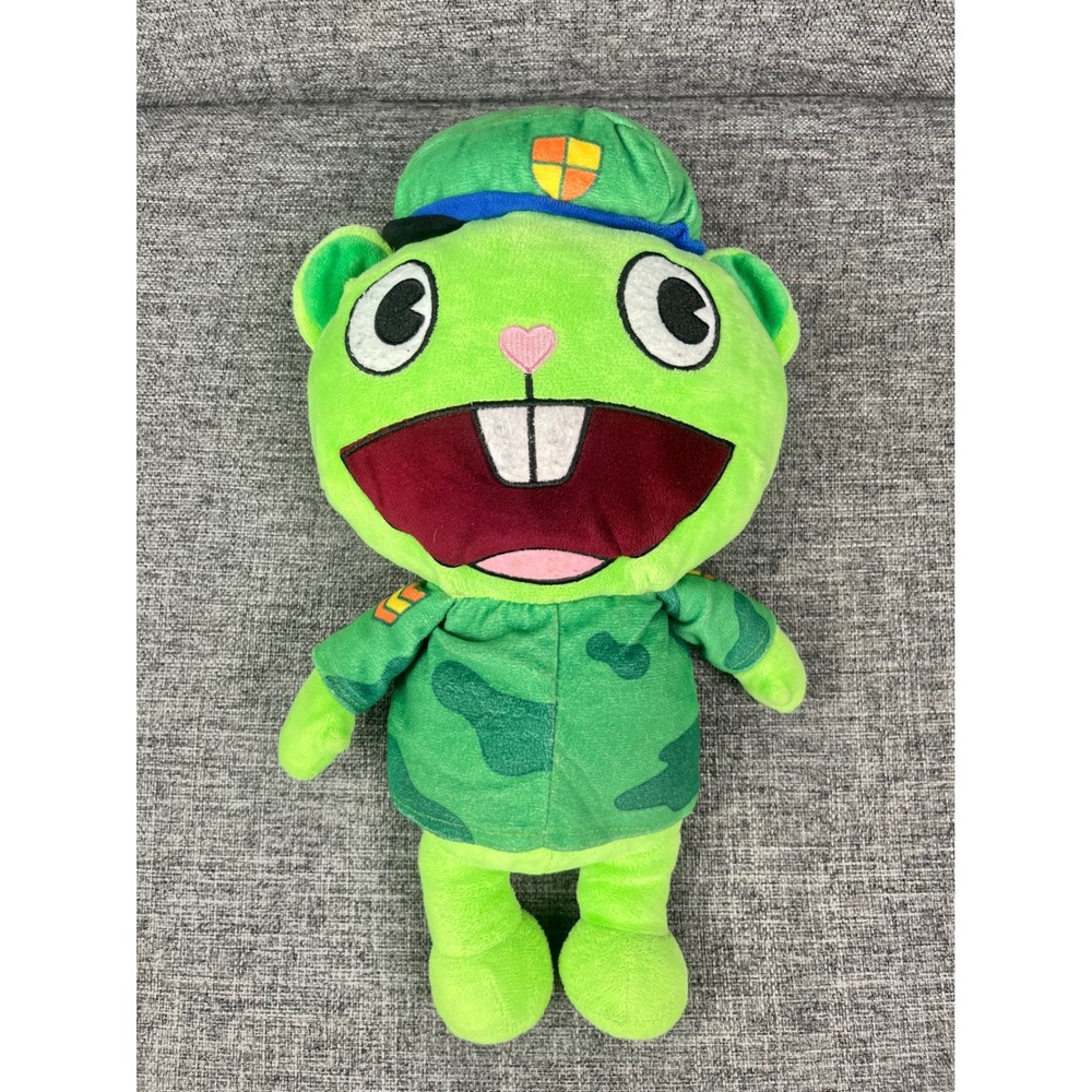 Happy Tree Friends Flippy Plush 14 Inch Green Military Bear Stuffed Toy